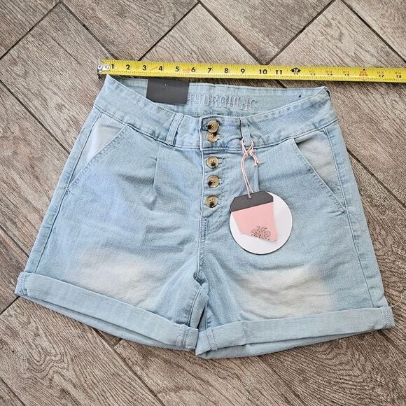 Hydraulic Murray Curvy Hi Rise Light Denim Wash Shorts Size 8 - Picture 3 of 11